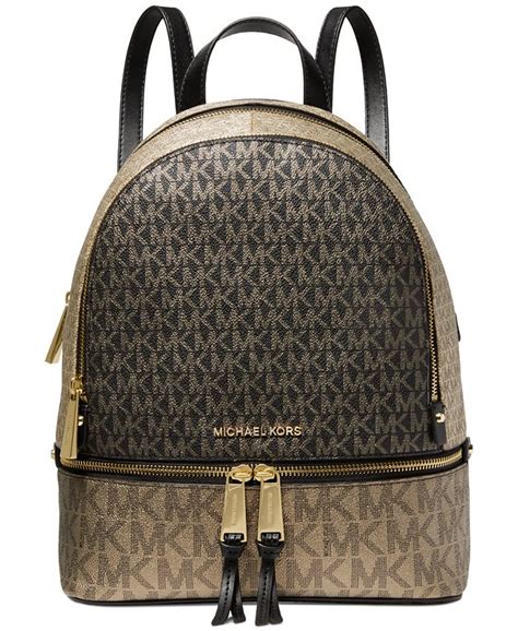 michael kors signature rhea zip medium tri-color backpack|Michael Kors Rhea Signature Logo Zip Medium Tri.